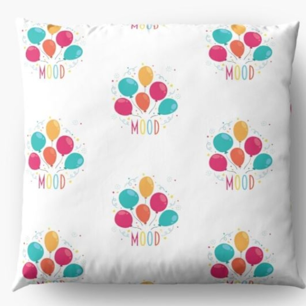 Happy Mood with Balloons Floor Pillow